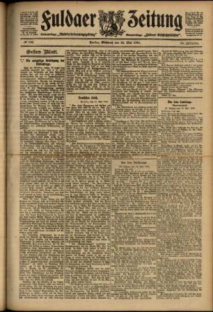 Erste Ausgabe vom Mittwoch, den 16. Mai 1906.