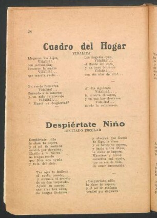 Cuadro del Hogar : Vidalita