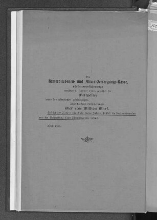 Die Hinterbliebenen- und Alters-Versorgungs-Kasse,