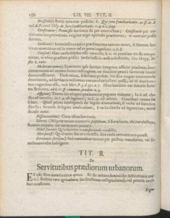 Tit. II. De Servitutibus prædiorum urbanorum.