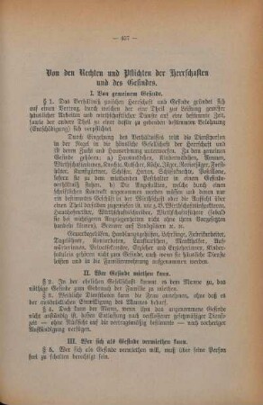 Von den Rechten und Pflichten der Herrschaften und des Gesindes