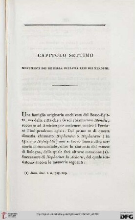 Capitolo settimo: Monumenti dei Re della Dinastia XXIX dei Mendesii