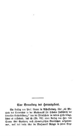 Eine Bemerkung des Herausgebers