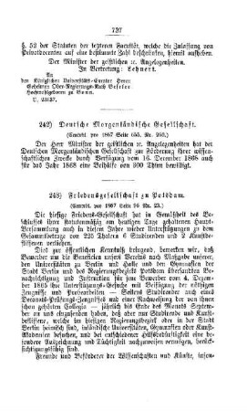 Deutsche Morgenländische Gesellschaft : [I. Akademien und Universitäten]