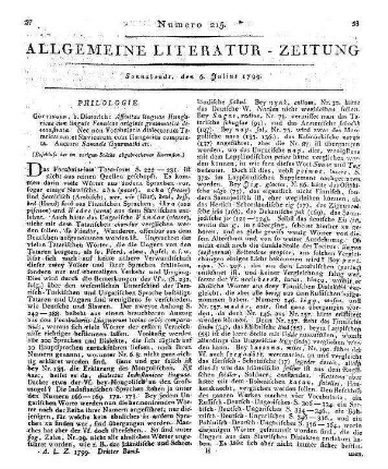 Gyarmathi, S.: Affinitas lingua Hungaricae cum linguis Fennicae etc. (Beshcluß der im vorigen Stücke abgebrochenen Recension.