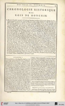 Chronologie historique des rois de Hongrie