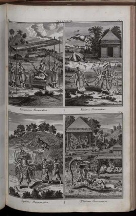 Planche VI. : N. 1. Cinquieme Incarnation ; N. 2. Sixieme Incarnation ; N. 3. Septieme Incarnation ; N. 4. Huitieme Incarnation