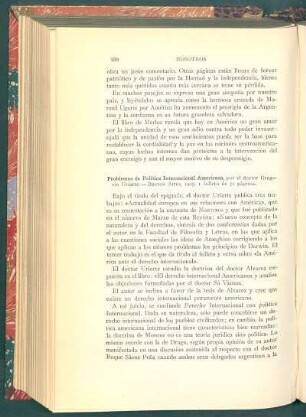Problemas de política internacional americana, por el doctor Gregorio Uriarte