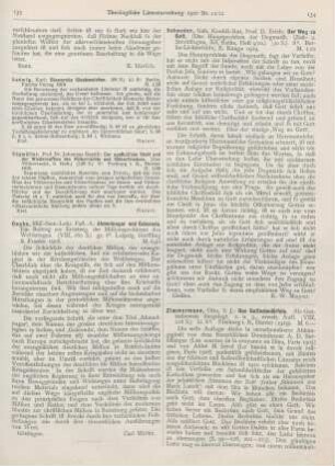 134-135 [Rezension] Zimmermann, Otto, Das Gottesbedürfnis. Als Gottbeweis dargelegt. 2. u. 3., erweit. Aufl