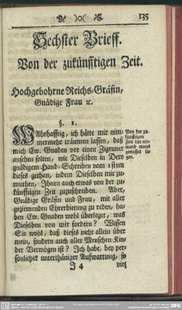 Sechster Brieff. Von der zukünfftigen Zeit