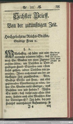 Sechster Brieff. Von der zukünfftigen Zeit