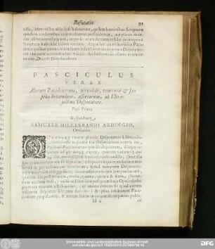 Pars Prima. Respondente Samuele Hillebrandi Ardingio, Omlando.
