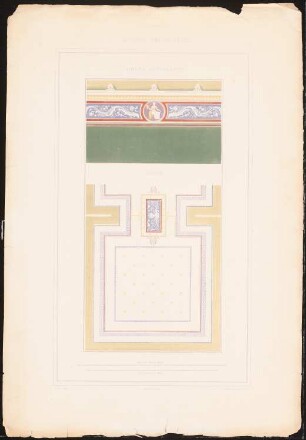 Wohnhaus: Ansichten Details Decke, obere Wandfläche (aus: Architektonische Entwürfe aus der Sammlung des Architektenvereins zu Berlin, H.2, 1835)