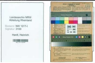 Entnazifizierung Heinrich Hardt , geb. 01.11.1906 (Schlosser)