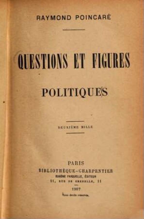 Questions et figures politiques