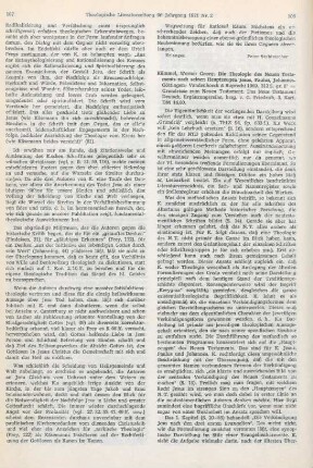 108-111 [Rezension] Kümmel, Werner Georg, Die Theologie des Neuen Testaments nach seinen Hauptzeugen Jesus, Paulus, Johannes