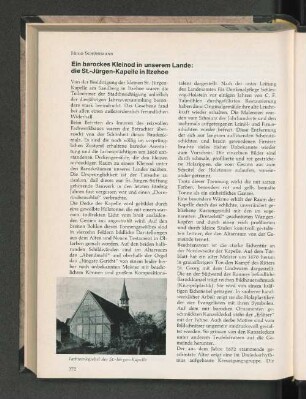 ein barockes Kleinod in unserem Lande: die St.-Jürgen-Kapelle in Itzehoe