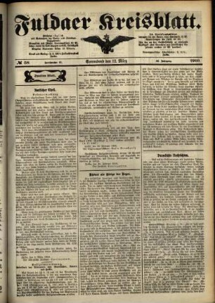 Zweite Ausgabe vom Samstag, den 12. März 1910.