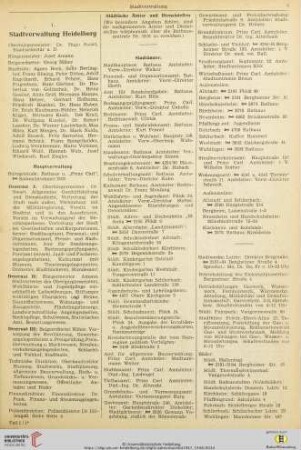(1. Stadtverwaltung Heidelberg - 17. Studenten-Vereine)