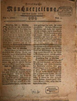 Münchner Zeitung. 1778