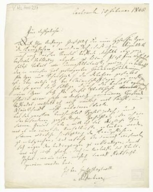 Brief von Joseph von Auffenberg an Joseph Strauß