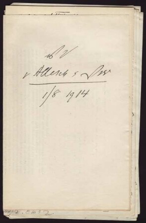 17: [Folder] Versuchsprotokolle (Phonogr. Vokale): v Allesch ... 1/8 1914