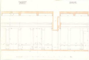 Gärtner, Friedrich von; Athen (Griechenland); Königliche Residenz (Athener Schloss) - Vorsaal (Querschnitt, Längsschnitt)