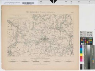 [Flußregulierung in Preußen]. Blatt 8. Die Märkischen Wasserstraßen. Übersichtsplan 1 : 400 000. - Querschnitte der Canäle mit Angabe der Erbauungszeit bzw. der letzten Verbesserung: Oder-Spree-Canal, Plauer Canal, Landwehr-Canal (Berlin), Finow-Canal, Friedrich Wilhelms-Canal, Voss-Canal 1 : 500.