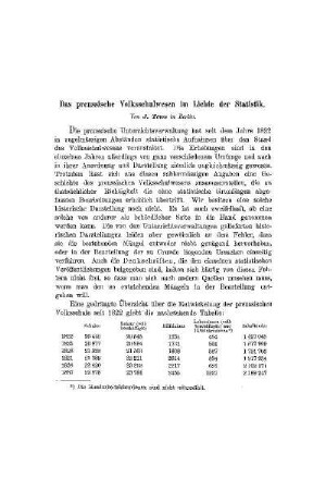 Das preussische Volksschulwesen im Lichte der Statistik