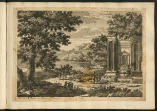 21r-21v, Ansicht außerhalb einer Stadt mit Denkmal (Nr. V)