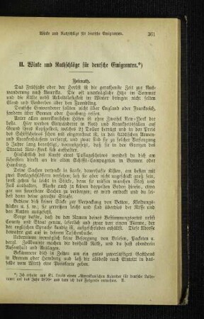 Winke und Rathschläge für deutsche Emigranten