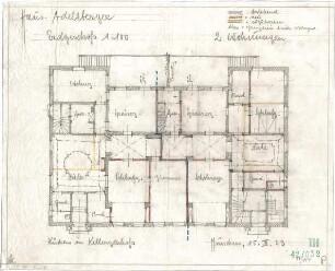 Fischer, Theodor; Nürnberg; Haus Adelsberger - 2 Wohnungen (Grundriss EG)