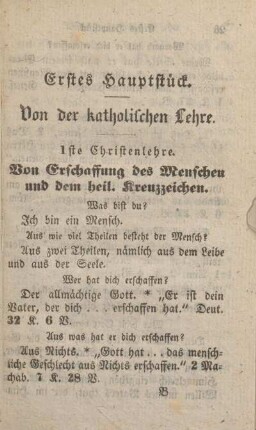 Erstes Hauptstück. Von der katholischen Lehre.