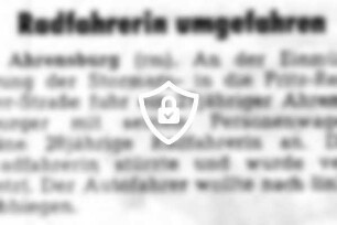 Radfahrerin umgefahren