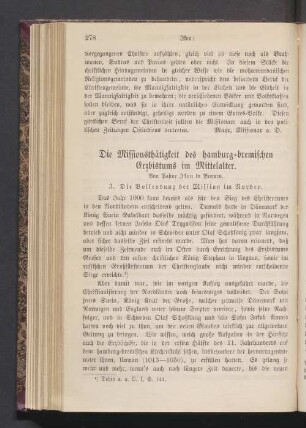 Die Missionsthätigkeit des hamburg-bremischen Erzbistums im Mittelalter