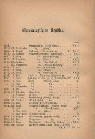 Chronologisches Register.