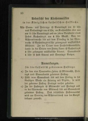 Uebersicht der Kirchenmusiken