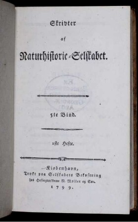 5te Bind. 1ste Hefte.