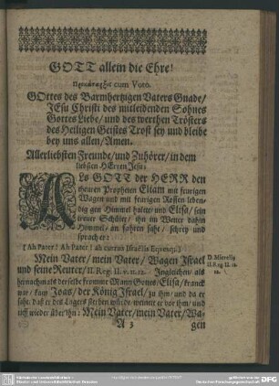 Leichenpredigt : Christliches Grabmal und Ehrengedächtnis, Textus, Exordium, Exegesis