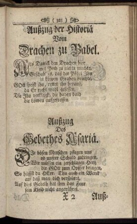 Außzug Des Gebethes Asariae