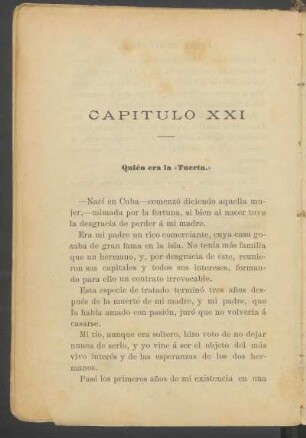 Capítulo XXI - Quién era la "Tuerta".