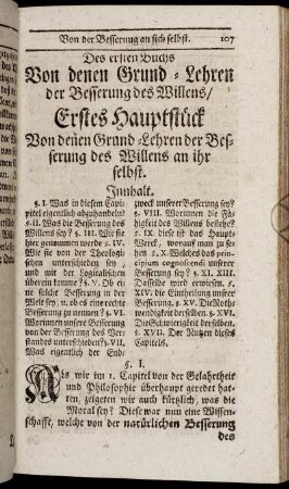 Des ersten Buchs Von denen Grund-Lehren der Besserung des Willens/