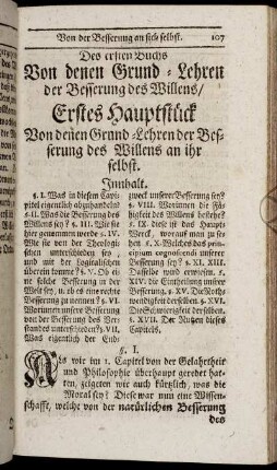 Des ersten Buchs Von denen Grund-Lehren der Besserung des Willens/