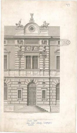 Neureuther, Gottfried von; München; Königlich - Bayerische Polytechnische Schule (TU) - Chemisch - Technische Abtlg. Südflügel (Aufriss)