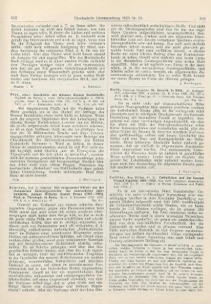 537-538 [Rezension] Schrörs, Heinrich, Ein vergessener Führer aus der rheinischen Geistesgeschichte des neunzehntn Jahrhunderts, Johann Wilhelm Joseph Braun (1801-1863), Prof. der Theologie in Bonn