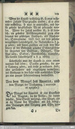Von dem Mangel des Appetits, und dem Mangel der Verdauung