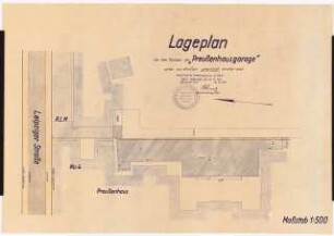 Reichsluftfahrtministerium, Berlin Garagen und Fahrbereitschaft am »Preußenhaus«: Lageplan 1:500