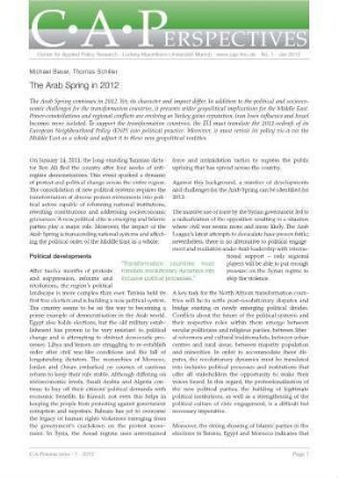 The Arab spring in 2012