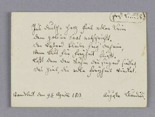 Auguste Claudius. – Wandsbeck, 09.04.1813
