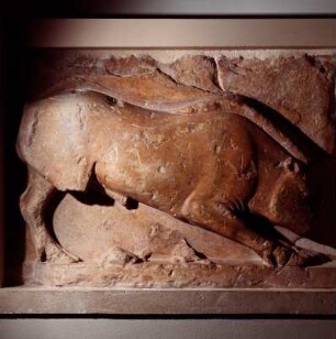 Delphi. Archäologisches Museum. Schatzhaus von Sikyon, um 560 v. Chr.: Kalydonischer Eber